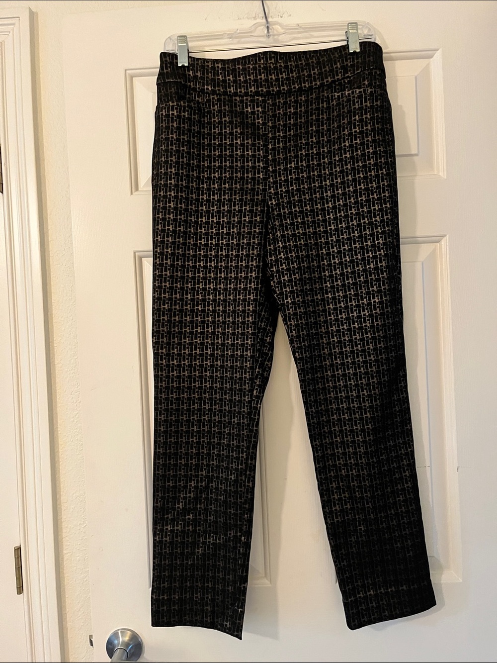 Chico's Black and Gray Patterned Men's Trousers